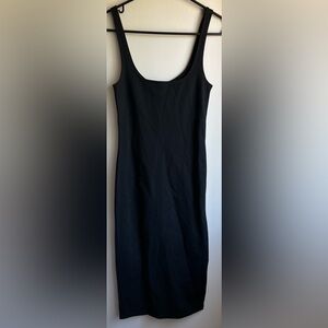 Forever 21 Black Bodycon Midi Dress Scoop Neck Sleeveless
